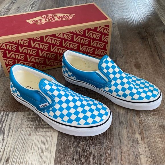 Vans Shoes - Vans blue checkered slip on shoes sneakers
